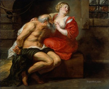  pet Oil Painting - Cimon and Pero Baroque Peter Paul Rubens